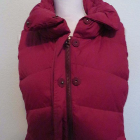🎉⭐️🎉HP🎉⭐️🎉 Eileen Fisher, Down Puffer Vest-High Collar - S/P, Cranberry, EUC - Picture 7 of 15